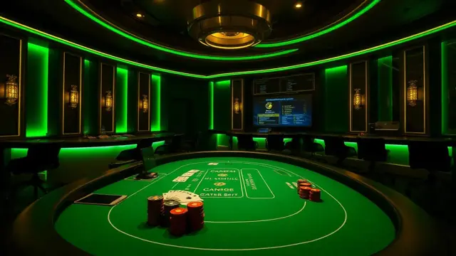 Neon lit live dealer blackjack studio table used by crypto casinos
